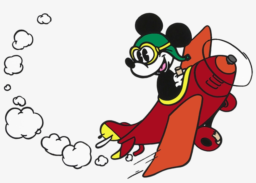 Pilot Clipart Mickey - Mickey Mouse Flying A Plane, transparent png #803045