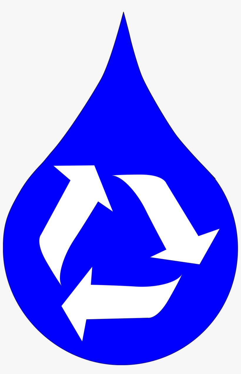 Water, Blue, Recycle, Recycling, Arrows, Rain, Drop - Clip Art Water Recycle, transparent png #803934