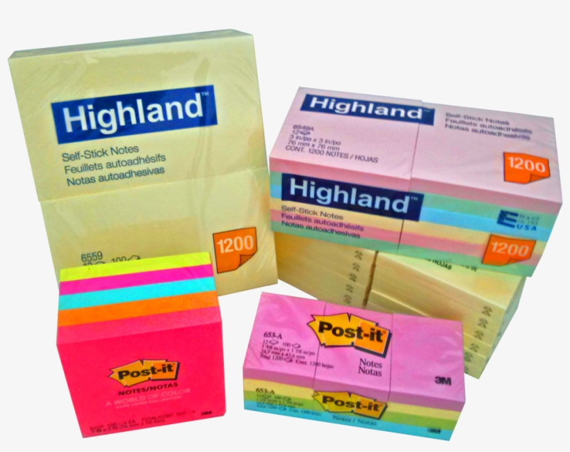 Highland Adhesive Note Pads - 3" X 5" - 100 Sheets/, transparent png #805207