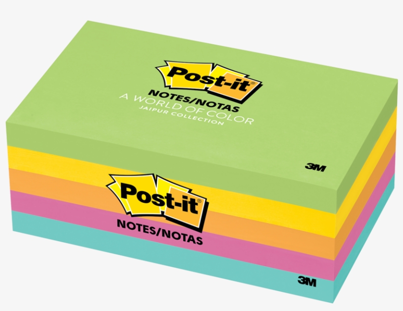 Post-it® Notes Assorted Jaipur Colours 3" X 5" - 3m Post-it Neon Plain Notes - 100 Sheet(s) - 3" X 3", transparent png #805863