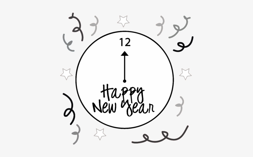 Transparent Collection Of Year - New Years Eve Clock Clipart, transparent png #806780
