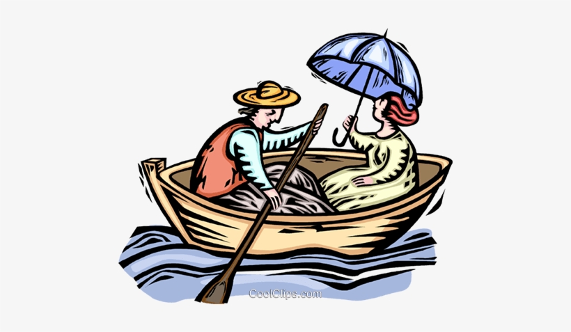 Couple In A Rowboat - Man Rowing Boat Clipart, transparent png #807720