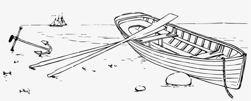Row Boat Clipart Big Boat - Rowboat Drawing, transparent png #807724