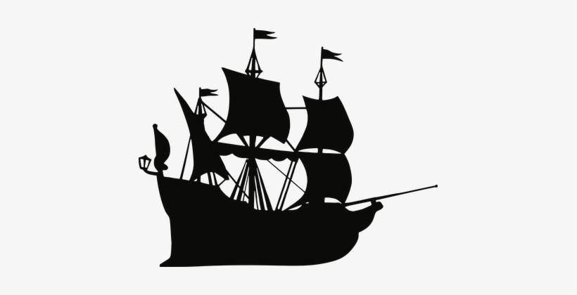 Boat, Galleon, Ship, Marine, Maritime - Ship Silhouette Png, transparent png #808069