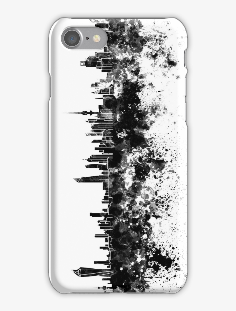 Kuwait City Skyline In Black Watercolor Iphone 7 Snap - Kuwait City Skyline In Watercolor On White Background, transparent png #808453