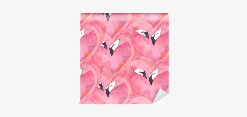 Seamless Pattern With Watercolor Pink Flamingo Couple - Paper Place A4 Wiro Flamingo Notebook, transparent png #808776