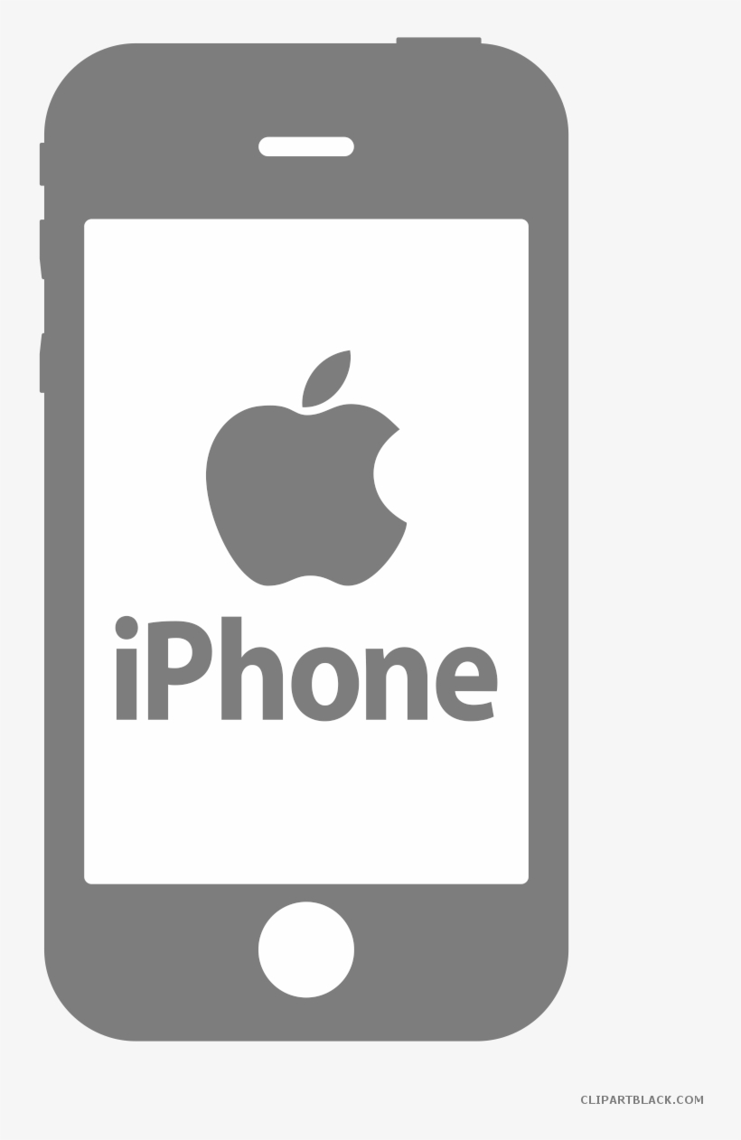 Iphone Clipart Black And White - Iphone Logo Vector, transparent png #808837