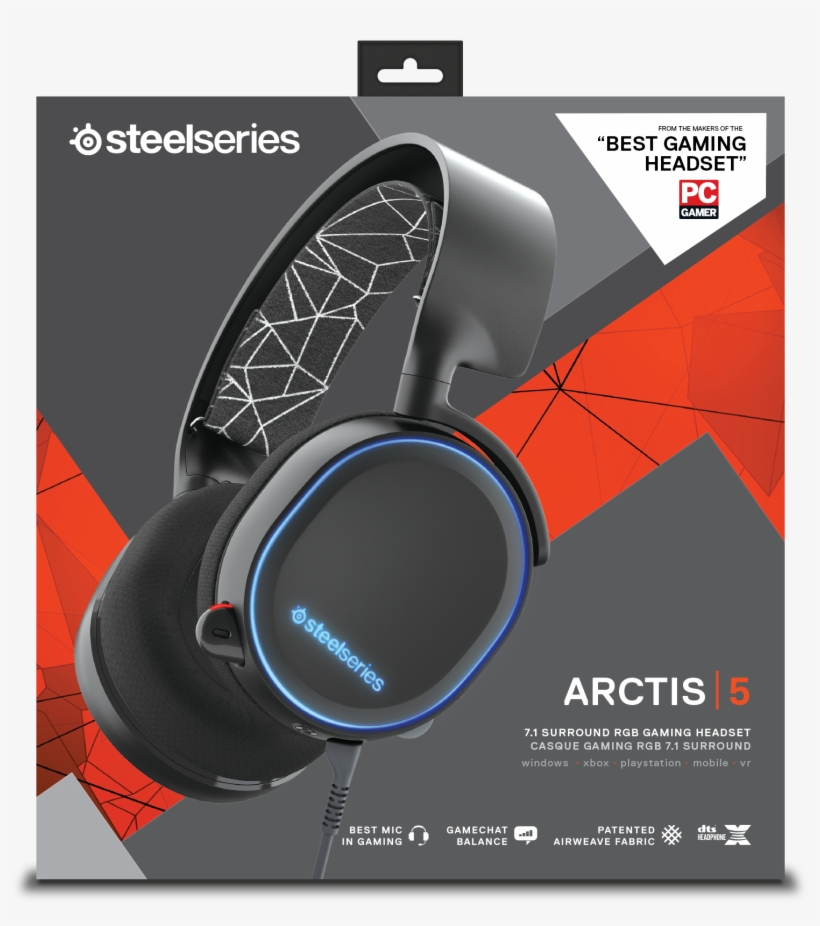 Steelseries Arctis 5 Ice Wired Gaming Headset 7 1 Music - Headset Steelseries Arctis 7, transparent png #8000694