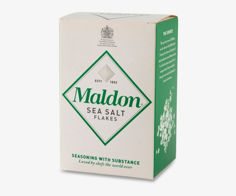 Maldon Sea Salt Flakes 250 G - Carton, transparent png #8001535