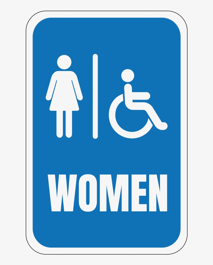 Handicap Womens Restroom - Sign Restrooms, transparent png #8002120