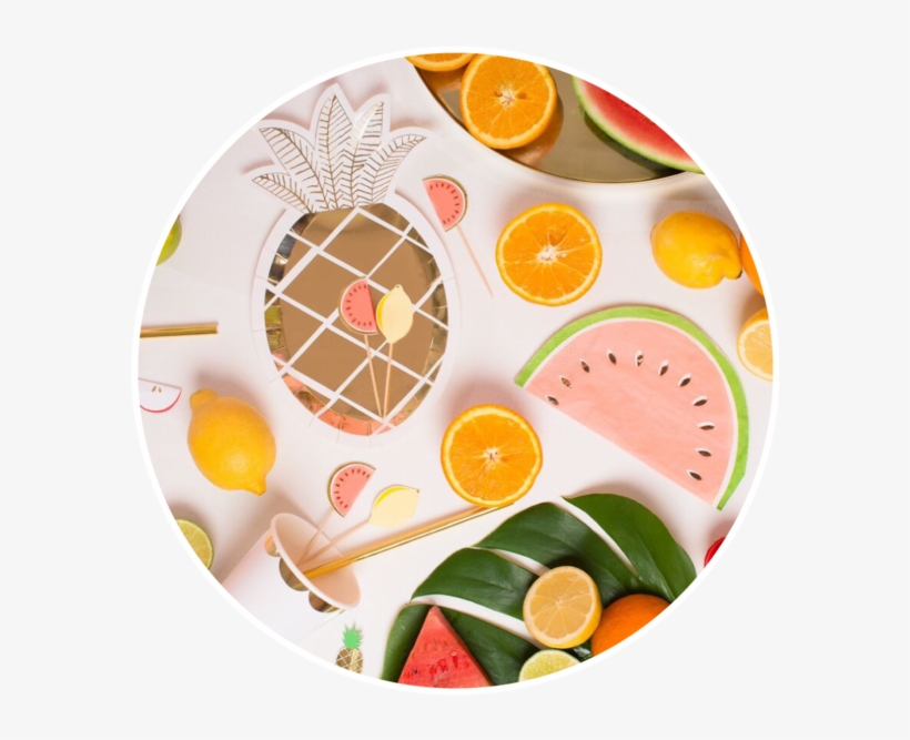 ¡disfruta De La Decoración De Tu Fiesta En La Puerta - Meri Meri Pineapple Plates, transparent png #8002962