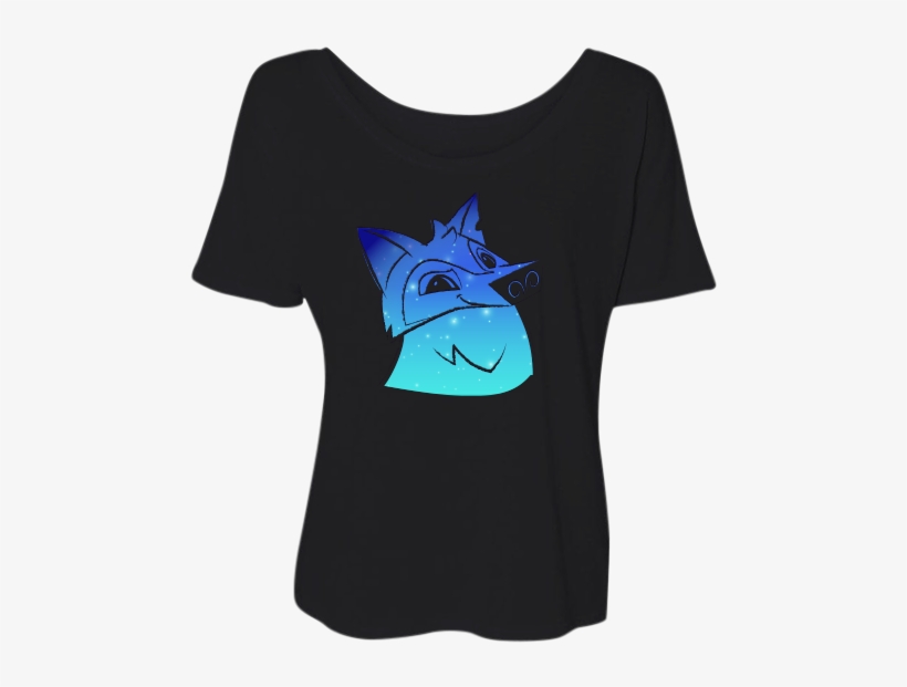 Starry Sky Wolf Slouchy Tee - Cartoon, transparent png #8003367