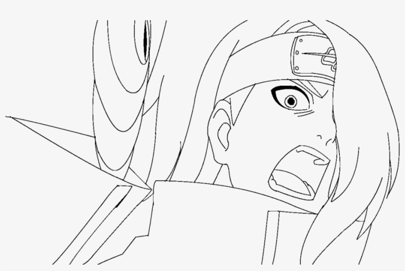 Deidara Drawing - Line Art, transparent png #8004321