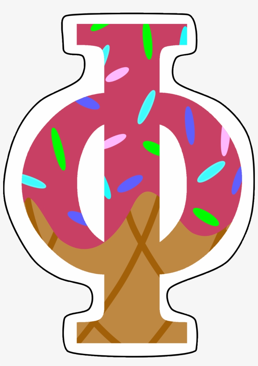 Ice Cream Greek Letters Sticker, transparent png #8004632