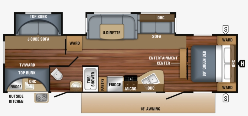 2018 Jayco Jay Flight 32bhds Tumbleweed - 2018 Jayco Jay Flight Slx 287bhs, transparent png #8005224