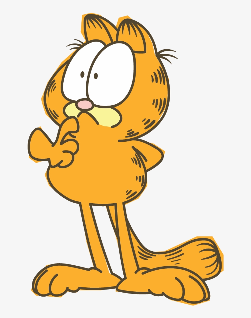 Svg Free Library Garfield Transparent Thinking - Garfield Thinking, transparent png #8006921