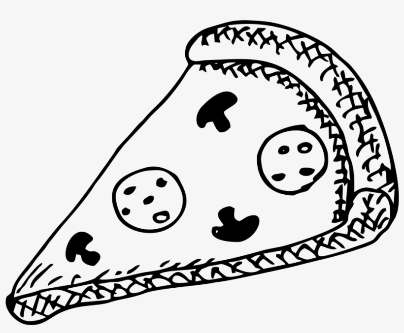 Cheese Pizza Slice Coloring Page Colouring Incredible - Gambar Pizza Hitam Putih, transparent png #8007486