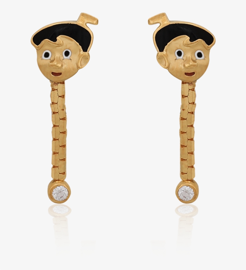 Cute Chotta Bheem Earrings - Cartoon, transparent png #8008989