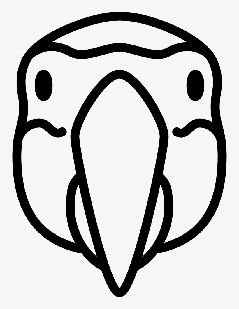 Png File Svg - Parrot Head Front Drawing, transparent png #8009403