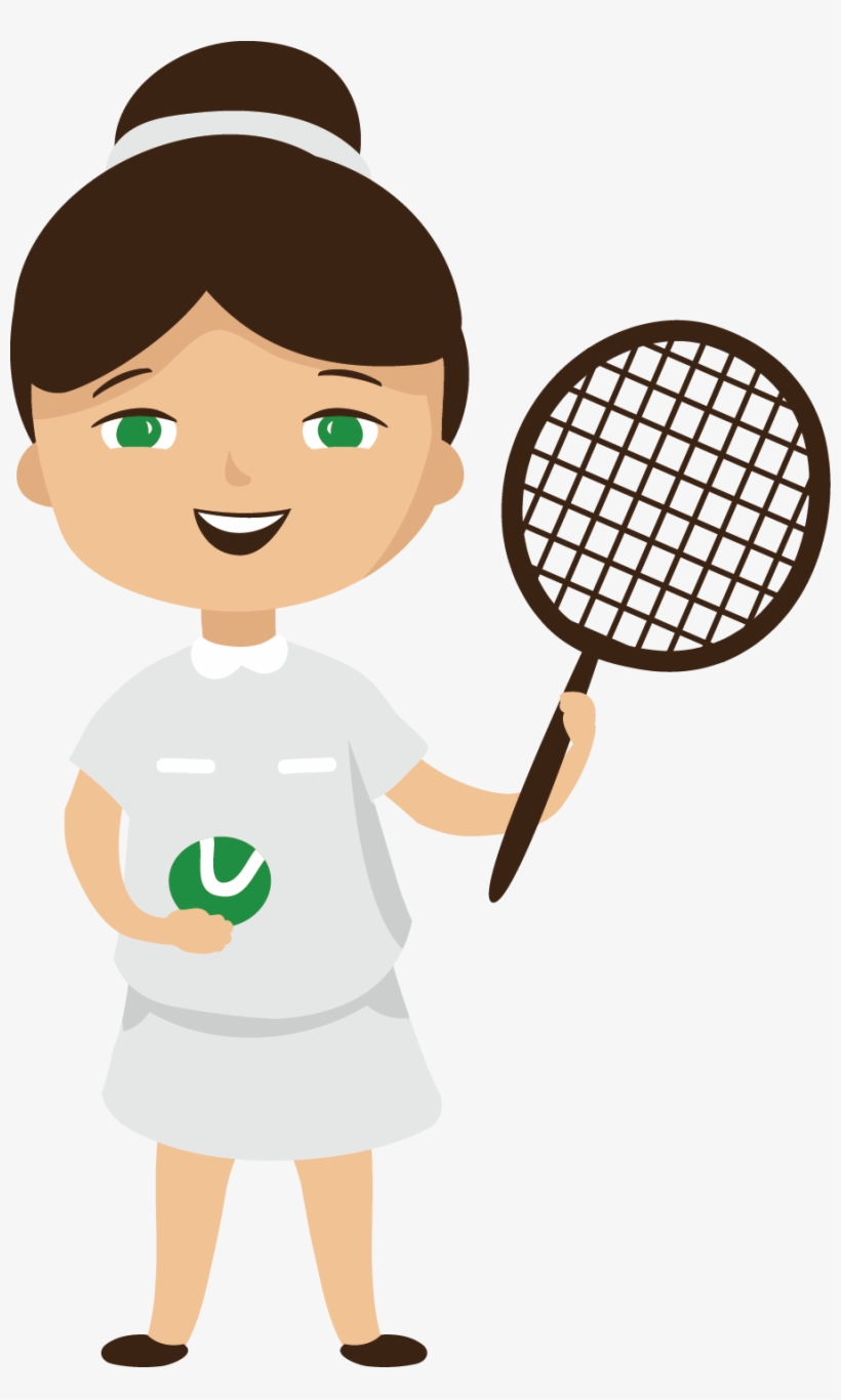 Tennis Girl Racket Illustration - Sports Equipment Cartoon Sport, transparent png #8009954
