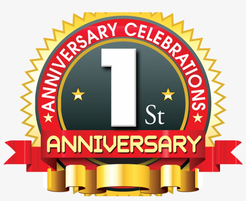 1st Anniversary Logo With Red Ribbon Psdfiles In Psd - 1st Anniversary Logo Png, transparent png #8013457
