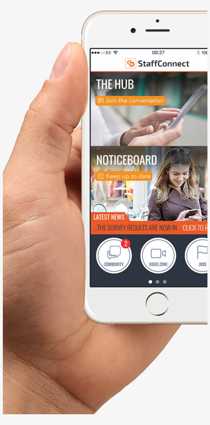 Staffconnect Internal Comms App In Iphone Hand - Girl, transparent png #8015045