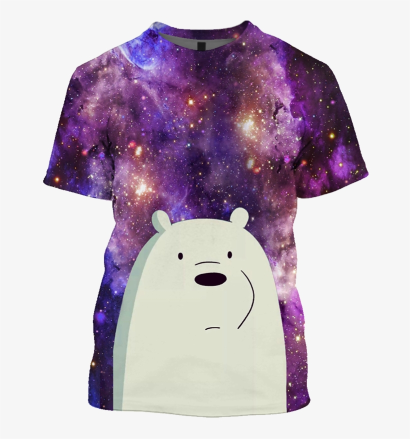 3d White Bear Outerspace Full Print T Shirt - Milky Way, transparent png #8015777