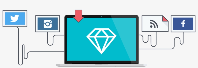 Aggregate Social Media Feeds - Led-backlit Lcd Display, transparent png #8016583