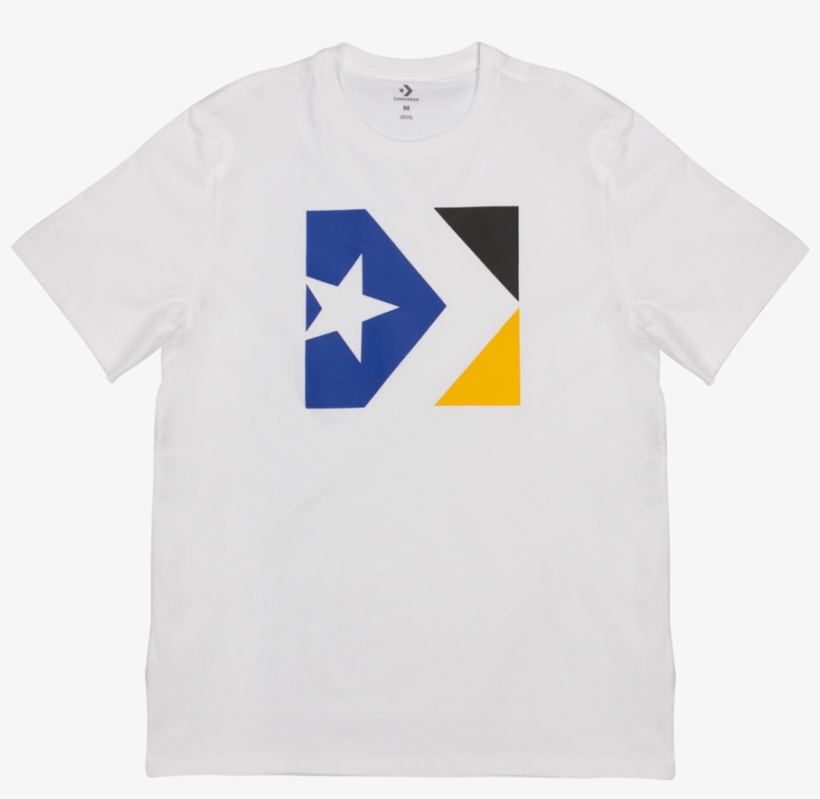 Men Converse Star Chevron Tri Colour T Shirt White - Active Shirt, transparent png #8016936