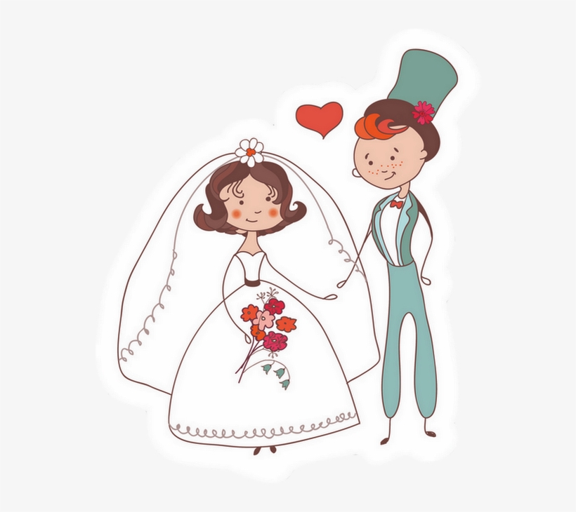 Mariage, Mariés Png, Dessin, Couple ♥ Married Clipart - Invitation, transparent png #8017092