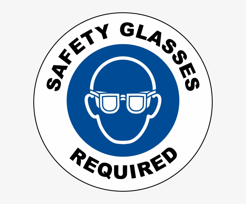 Safety Glasses Symbol Safety Glasses Required Floor - Circle, transparent png #8017853