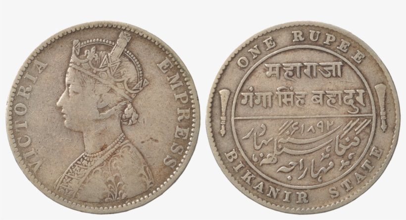 File - Bikanir State - One Rupee - Victoria Empress - Capped Bust Half Dollar, transparent png #8018436