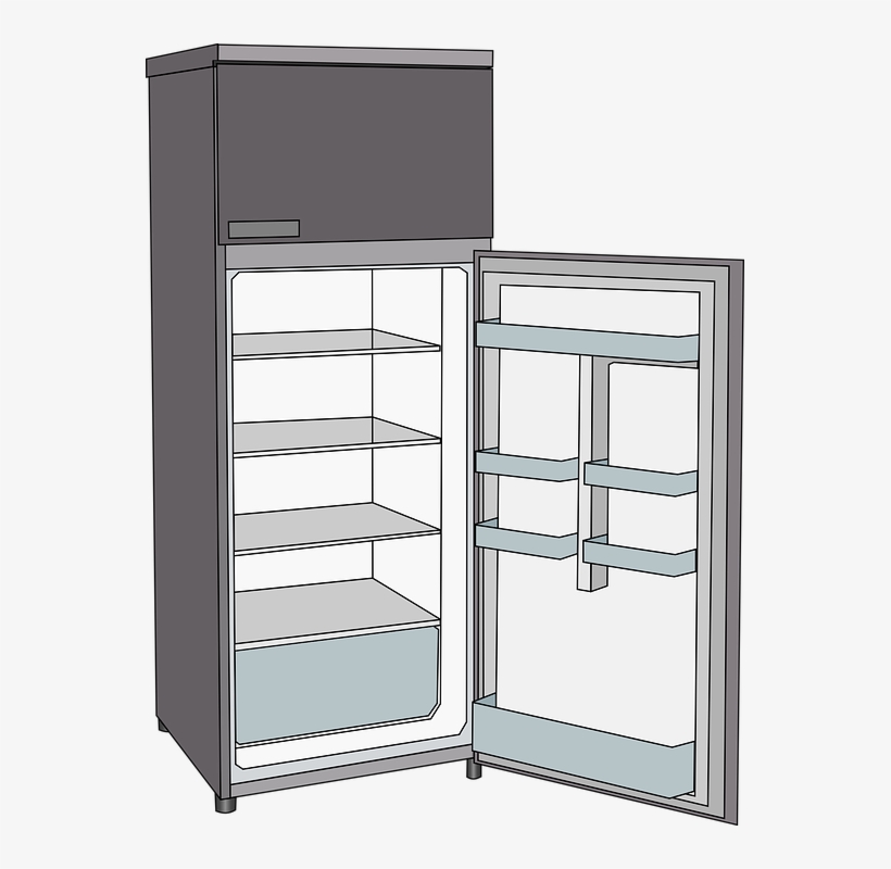 Banner Library Stock Fridge Drawing Old - Open Refrigerator Clipart, transparent png #8018595