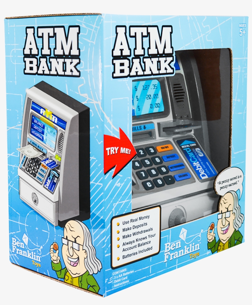Atm Machine - Ben Franklin Talking Atm Bank, transparent png #8021703
