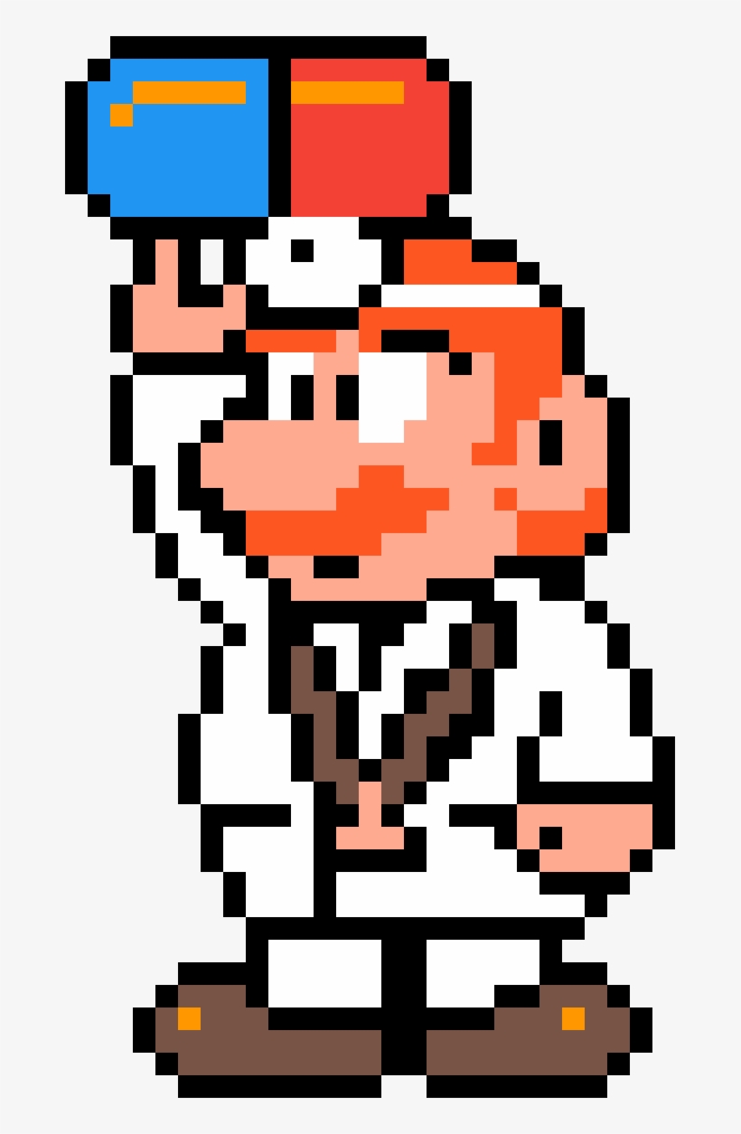 Dr Mario - Dr Mario Pixel Art, transparent png #8021868