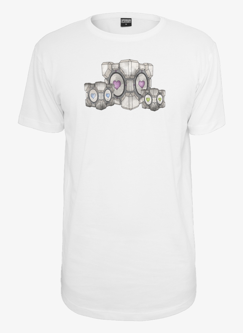 Blackmoon Companion Cube T-shirt Urban Classics Long - Shirt, transparent png #8023353