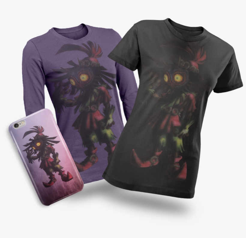 Skullkid T-shirts Paars En Zwart Met Telefoonhoesje - Skull Kid, transparent png #8023858