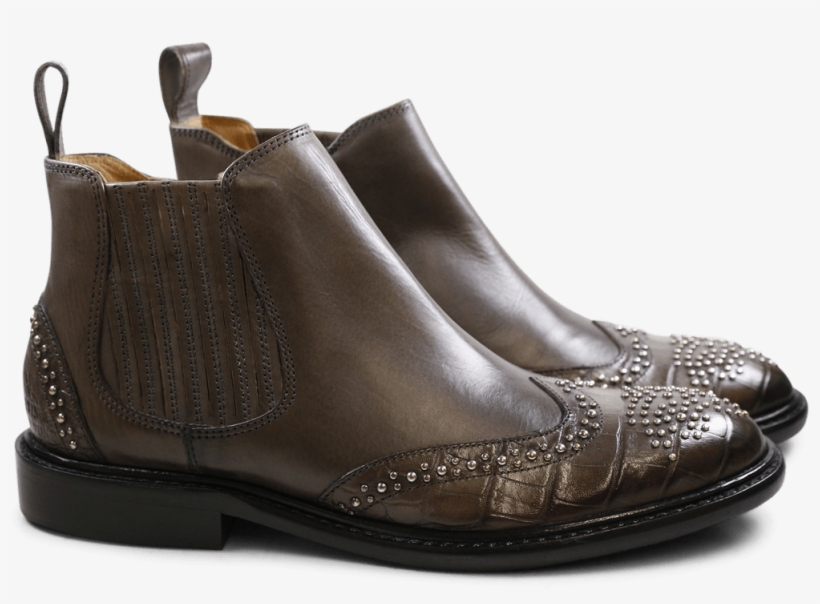 Ankle Boots Sally 46 Big Croco Stone Rivets Elastic - Work Boots, transparent png #8025039