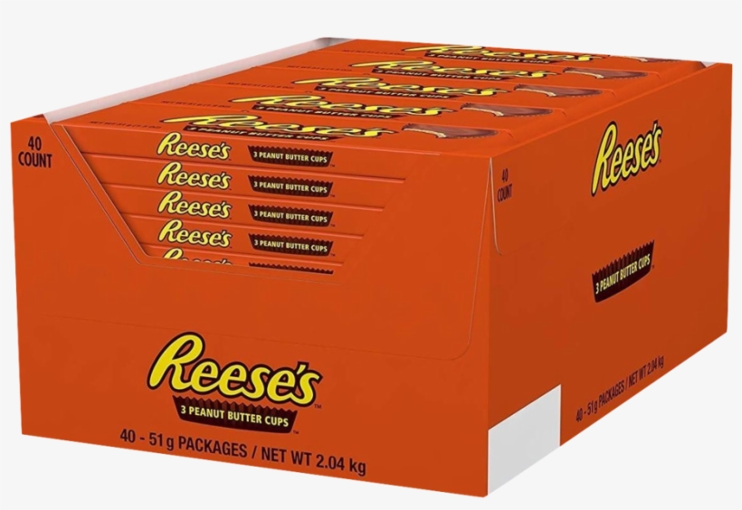 Reese's 3er Peanut Butter Cups 40er Box - Carton, transparent png #8026095