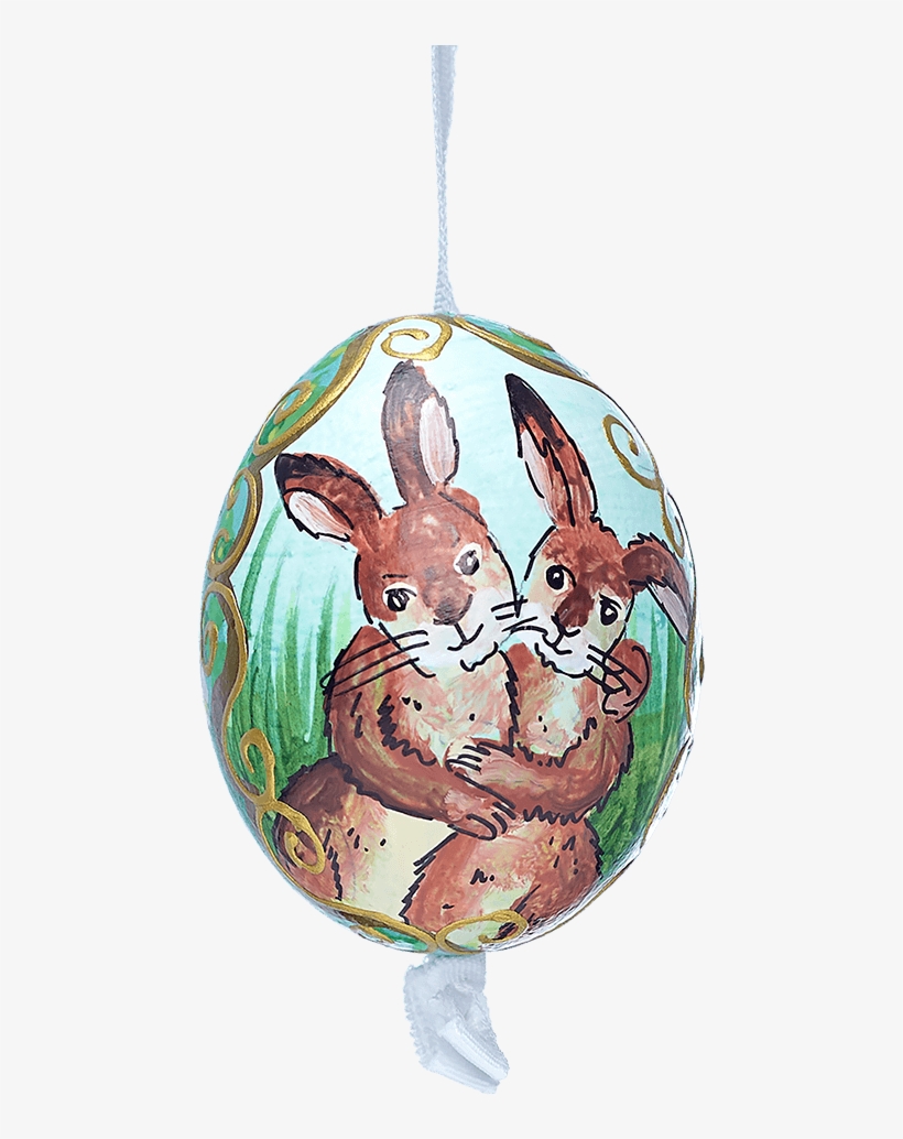 Easter Egg Pair Of Rabbits In The Grass - Locket, transparent png #8027600