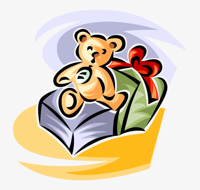 Vector Illustration Of Stuffed Animal Teddy Bear Christmas, transparent png #8027776