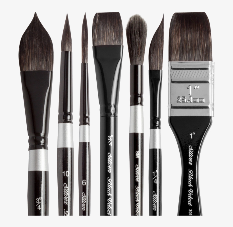Silver Brush Black Velvet Short Handled Brushes - Makeup Brushes, transparent png #8030038