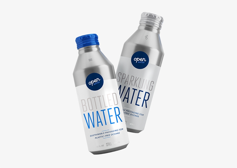 Still And Sparkling Bottled Water In Aluminum Bottles - Plastic Bottle, transparent png #8030310