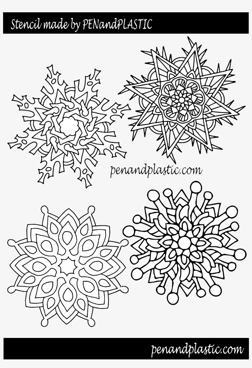 Snowflake Stencil - 3d Pen Templates Christmas, transparent png #8030755