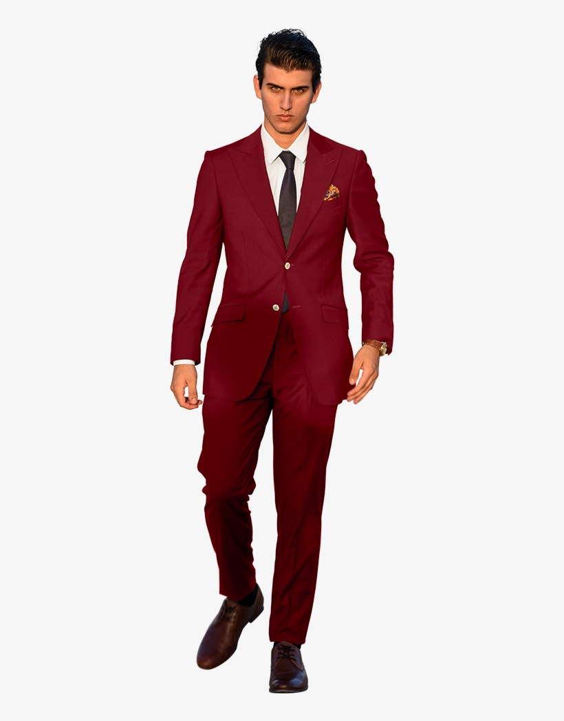 The Regal Maroon Legacy Lapels - Maroon Suit, transparent png #8031074