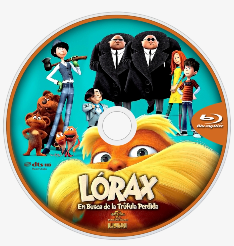Seuss' The Lorax Bluray Disc Image - O Lorax Dvd Label, transparent png #8031209