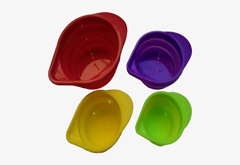 Colapsible Silicone Measuring Cups - Plastic, transparent png #8031707