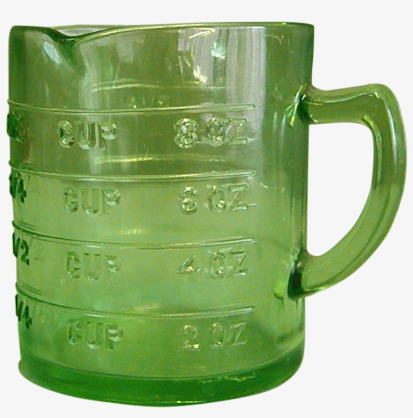 Depression-era Green Hazel Atlas Glass Kellogg Measuring - Beer Stein, transparent png #8032413
