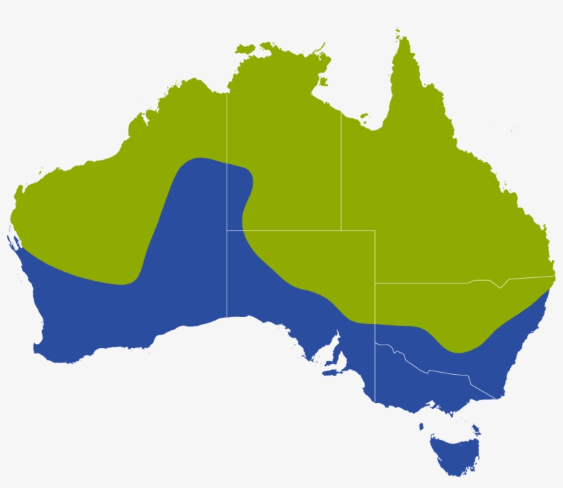 A Map Showing The Geographic Distribution Of The Red - Map Of Australia, transparent png #8033773