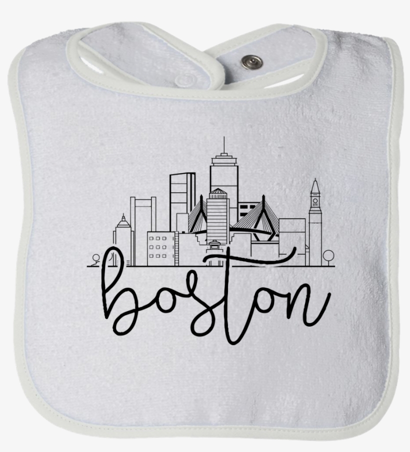 Boston City Skyline Baby Bib - Boston Cityscape Line Drawing, transparent png #8034341